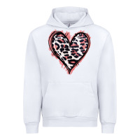 White Leopard Glitter Heart Urban Hoodie - Jasminsmagicworld