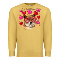 Antique Gold valentine's shiba inu Premium Sweatshirt - RanaPortraitStore