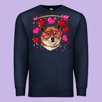 Valentine's Shiba Inu Premium Sweatshirt Designed By Ranaportraitstore