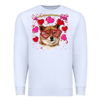 White valentine's shiba inu Premium Sweatshirt - RanaPortraitStore