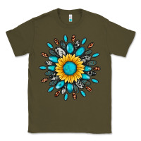 Army Green gemstone sunflower Classic Tee - Artiststas