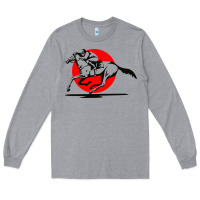 Heather Grey horse racing Long Sleeve Tee - artisFamous