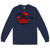 Navy horse racing Long Sleeve Tee - artisFamous