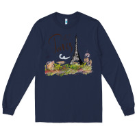 Navy paris Long Sleeve Tee - artisFamous