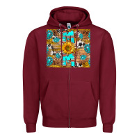 Burgundy western mom Zipper Hoodie - RanaPortraitStore
