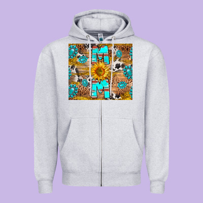 Western Mom Zipper Hoodie Designed By Ranaportraitstore