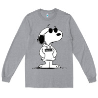 Heather Grey cool dog Long Sleeve Tee - artisFamous