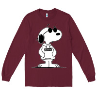 Burgundy cool dog Long Sleeve Tee - artisFamous
