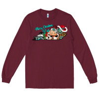Burgundy merry christmas y'all kentucky Long Sleeve Tee - CowhideDigitalArt
