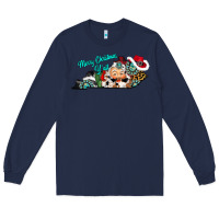 Navy merry christmas y'all kentucky Long Sleeve Tee - CowhideDigitalArt