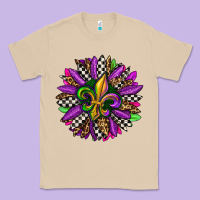 Mardi Gras Sunflower Classic Tee Designed By Oliviacreatesart