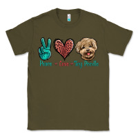 Army Green Peace Love Toy Poodle Classic Tee - Jasminsmagicworld