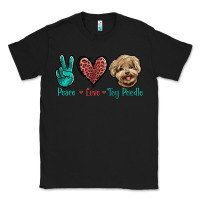 Black Peace Love Toy Poodle Classic Tee - Jasminsmagicworld