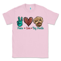 Bubblegum Pink Peace Love Toy Poodle Classic Tee - Jasminsmagicworld