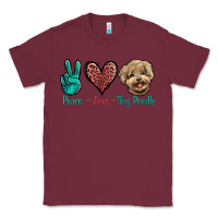 Burgundy Peace Love Toy Poodle Classic Tee - Jasminsmagicworld