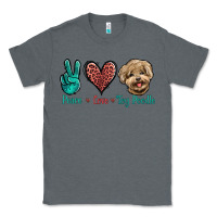 Charcoal Heather Peace Love Toy Poodle Classic Tee - Jasminsmagicworld