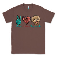 Chestnut Peace Love Toy Poodle Classic Tee - Jasminsmagicworld