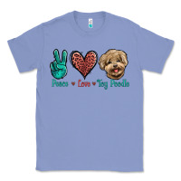 Colony Blue Peace Love Toy Poodle Classic Tee - Jasminsmagicworld