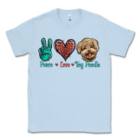 Dusty Blue Peace Love Toy Poodle Classic Tee - Jasminsmagicworld