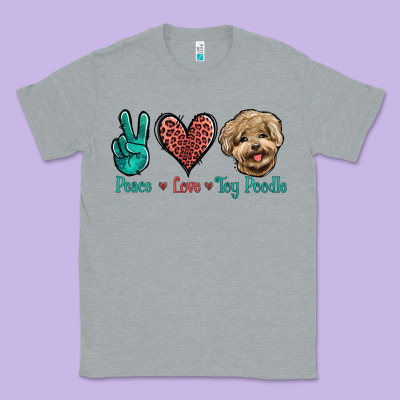 Peace Love Toy Poodle Classic Tee Designed By Jasminsmagicworld