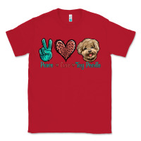 Red Peace Love Toy Poodle Classic Tee - Jasminsmagicworld