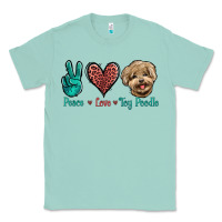 Seafoam Peace Love Toy Poodle Classic Tee - Jasminsmagicworld