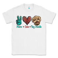 White Peace Love Toy Poodle Classic Tee - Jasminsmagicworld