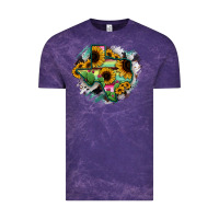 Cloud Purple Texas Map Sunflower Cactus Serape Vintage Tee - RanaPortraitStore