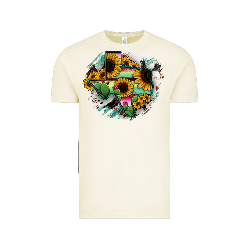 Texas Map Sunflower Cactus Serape Vintage Tee by RanaPortraitStore | Teevron