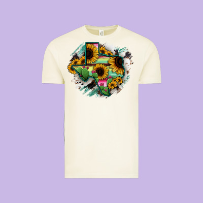 Texas Map Sunflower Cactus Serape Vintage Tee Designed By Ranaportraitstore