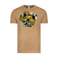Vintage Camel Texas Map Sunflower Cactus Serape Vintage Tee - RanaPortraitStore