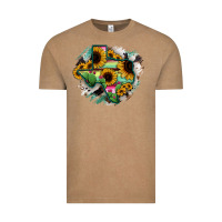 Vintage Coffee Texas Map Sunflower Cactus Serape Vintage Tee - RanaPortraitStore