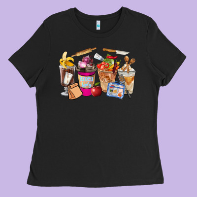 Lunch Lady Coffee Cups Ladies Tee Designed By Fadigitalartstudio