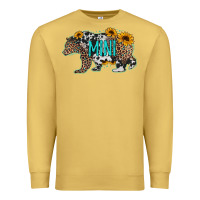 Antique Gold baby bear mini sunflowers leopard cowhide mother's day Premium Sweatshirt - Jasminsmagicworld