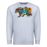 Heather Grey baby bear mini sunflowers leopard cowhide mother's day Premium Sweatshirt - Jasminsmagicworld