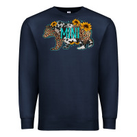 Navy baby bear mini sunflowers leopard cowhide mother's day Premium Sweatshirt - Jasminsmagicworld