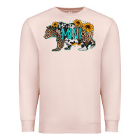 Pale Pink baby bear mini sunflowers leopard cowhide mother's day Premium Sweatshirt - Jasminsmagicworld