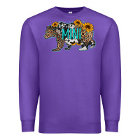 Purple baby bear mini sunflowers leopard cowhide mother's day Premium Sweatshirt - Jasminsmagicworld