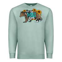 Baby Bear Mini Sunflowers Leopard Cowhide Mother's Day Premium Sweatshirt | Teevron