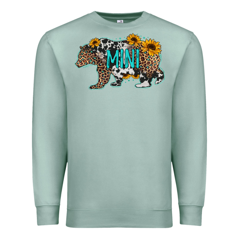 Baby Bear Mini Sunflowers Leopard Cowhide Mother's Day Premium Sweatshirt by Jasminsmagicworld | Teevron