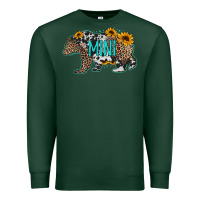 Sports Green baby bear mini sunflowers leopard cowhide mother's day Premium Sweatshirt - Jasminsmagicworld