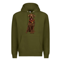 Army Green chocolate lab labrador retriever Premium Hoodie - Artiststas