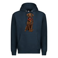 Navy chocolate lab labrador retriever Premium Hoodie - Artiststas