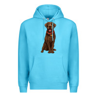 Ocean Blue chocolate lab labrador retriever Premium Hoodie - Artiststas
