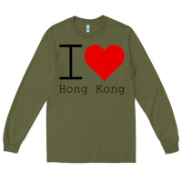 Army Green i love hong kong Long Sleeve Tee - artisFamous