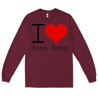 Burgundy i love hong kong Long Sleeve Tee - artisFamous