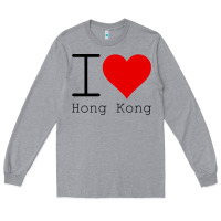 Heather Grey i love hong kong Long Sleeve Tee - artisFamous