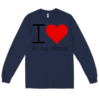 Navy i love hong kong Long Sleeve Tee - artisFamous