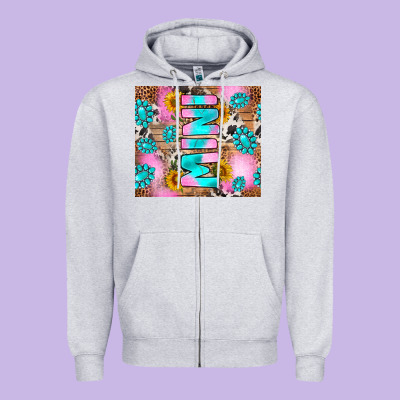 Western Mini Zipper Hoodie Designed By Ranaportraitstore