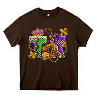 Chocolate Brown texas mardi gras olivia Heavy Core Tee - OliviaCreatesArt